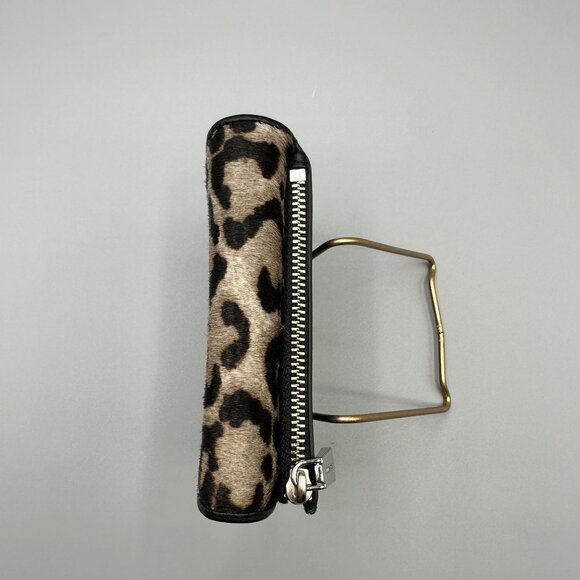 Michael Kors Jet Set Charm Black Leather and Leopard Print Calf Hair Wallet NEW - Picture 3 of 15